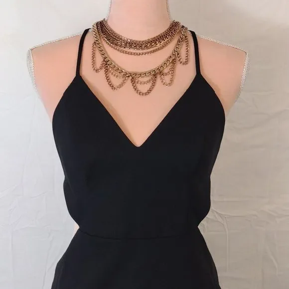 Tobi Black Side & Back Cutout Halter Bodycon Mini Dress - Picture 2 of 16